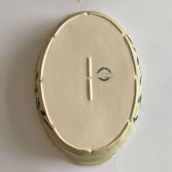 Williams Sonoma Portugal Hand Painted Olive Branches Oval Casserole Dish - Picture 6 of 8